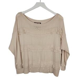 Juicy Couture Ruffle Linen Blend Sweater - Size Small